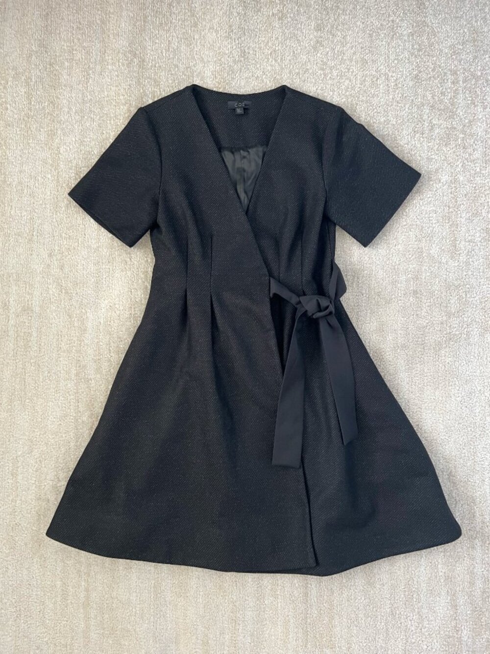 COS Wool Tie Up Wrap Office Academia Dress With Pockets 4